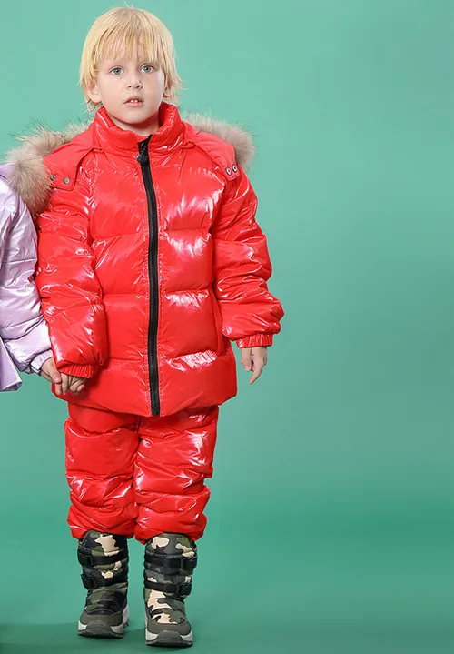 Г. Новые брендовые зимние комбинезоны для детей, одежда От 2 до 8 лет зимние пальто Красная Новогодняя куртка-пуховик для мальчиков зимний комбинезон для девочек, парка - Цвет: red