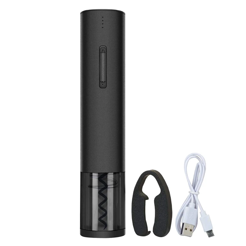 

Electric Wine Opener Rechargeable Automatic Corkscrew Wine Bottle Opener With Foil Cutter & Usb Charging Cable, Suit For Home