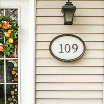 

Black 4" 101mm Modern House Number for House Door Address Home Number Digits Zinc Alloy Big Mailbox Address Sign #0-9