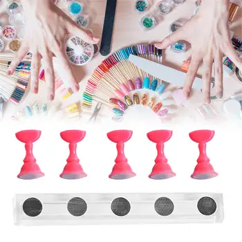 

Nail Practice Train Display Holder False Nail Tip Rest Holder Stand Manicure Art Accessory, Golden