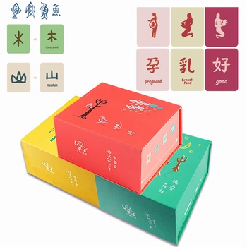 

My First Puzzle Tarot & Oracle Cards with Sticker English Chinese Hieroglyph Figure Montessori Fine Culture Toys for Kids Adult