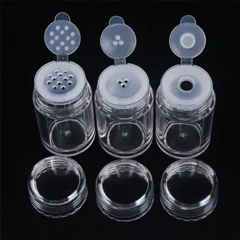 

Transparent Plastic 10ml Empty Cosmetic Loose Powder Jars Container Handle Portable Sifter Refillable Bottles With Screw Lid