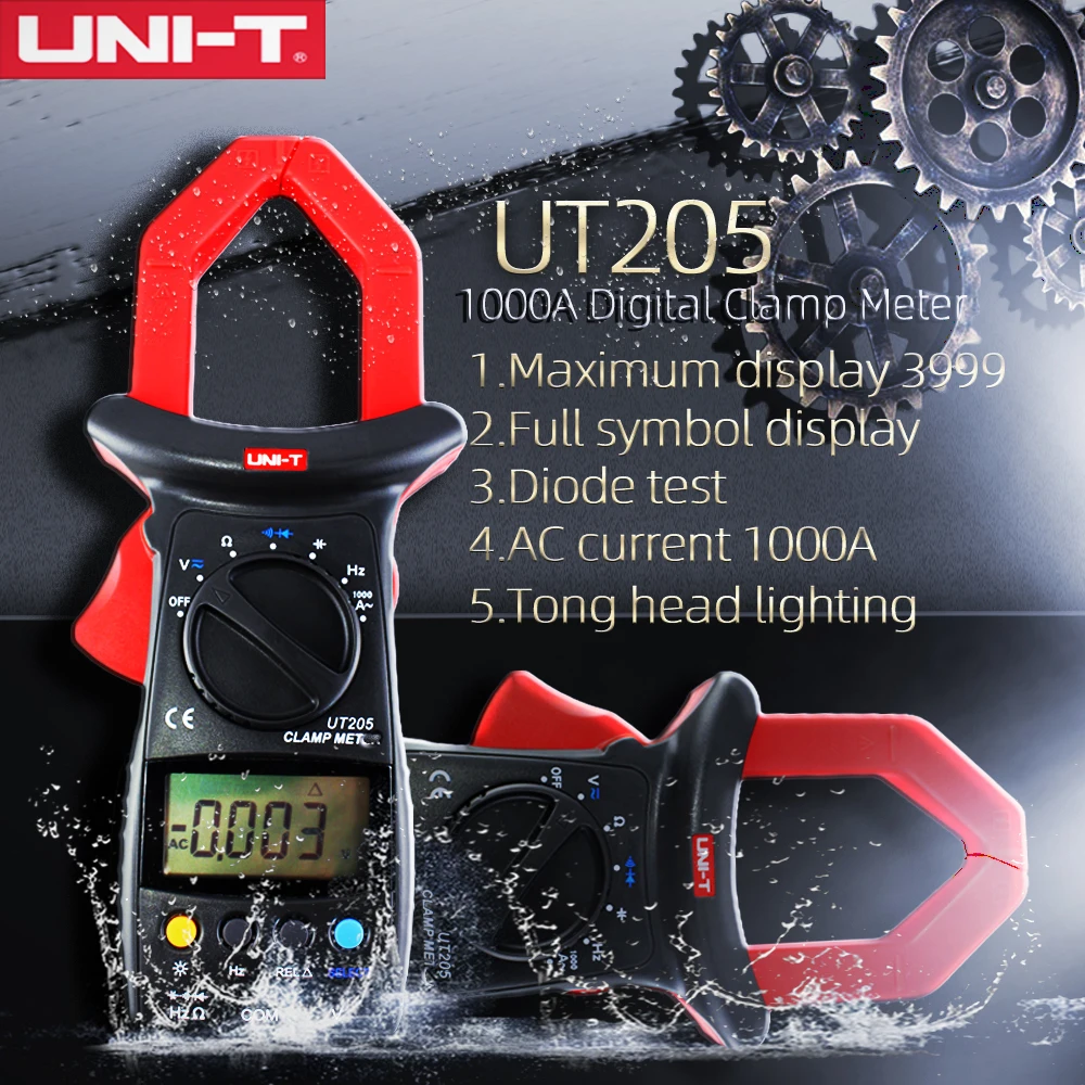 UNI T UT205 UT206 Туре RMS Авто/ручной диапазон цифровой портативный клещи мультиметр