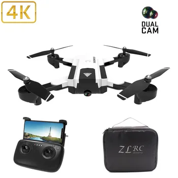 

Best 4K HD Camera Drone Dual Camera FPV Wifi RC Drone Fixed Point Altitude Hold Follow Me Dron Quadcopter Fly 22mins