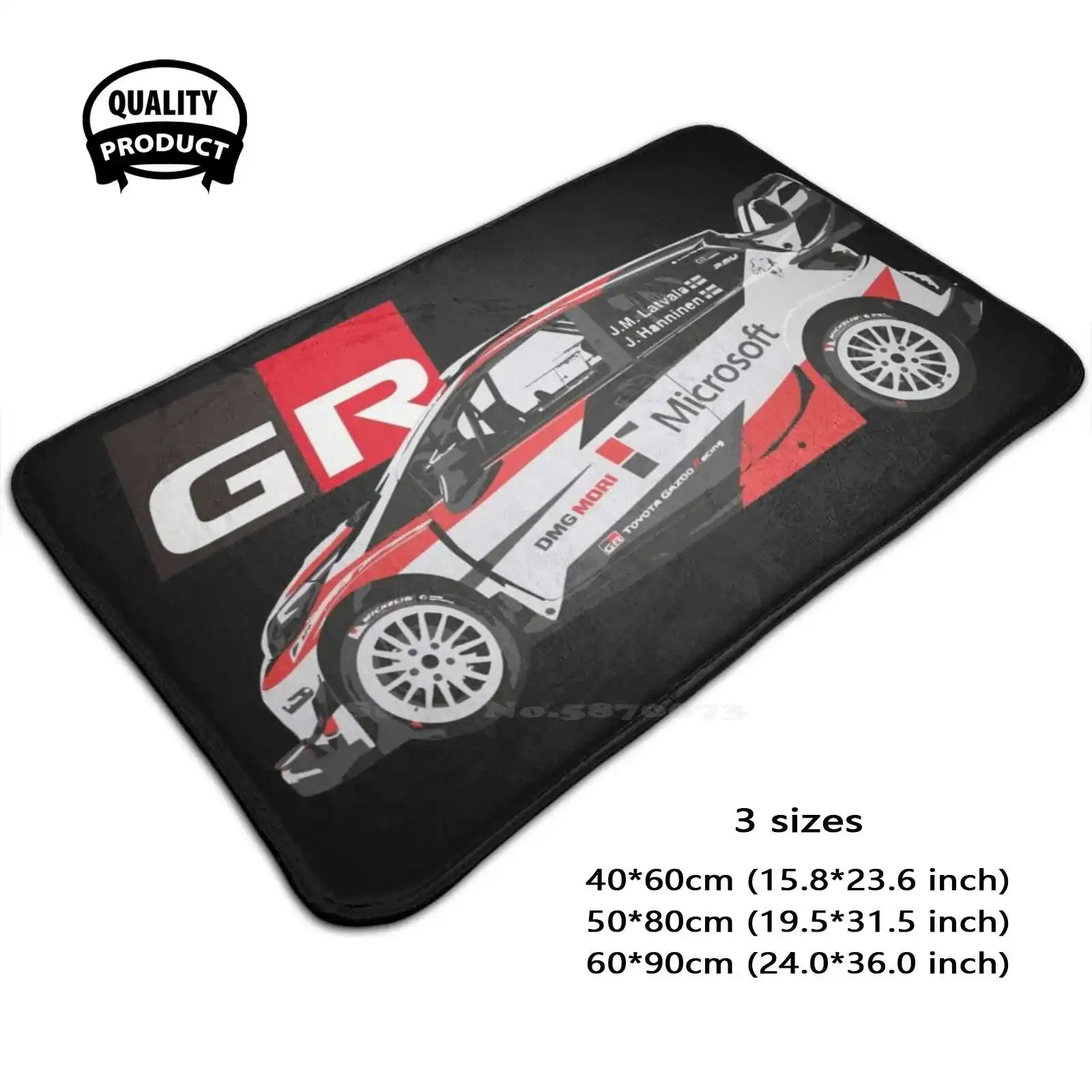 Wrc Gr Yaris - Gazoo Racing 3D Morbido Tappetino Antiscivolo Tappeto Tappeto Foot Pad Sti Wrx Wrx Sti Sportscar Evo Rally Impreza Supercar Jdm