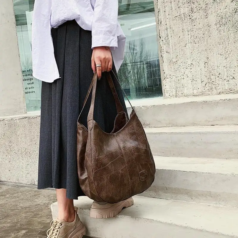 Cena Vintage PU skórzane damskie torebki luksusowa torba na ramię klasyczne torebki o dużej pojemności torby zakupowe na co dzień