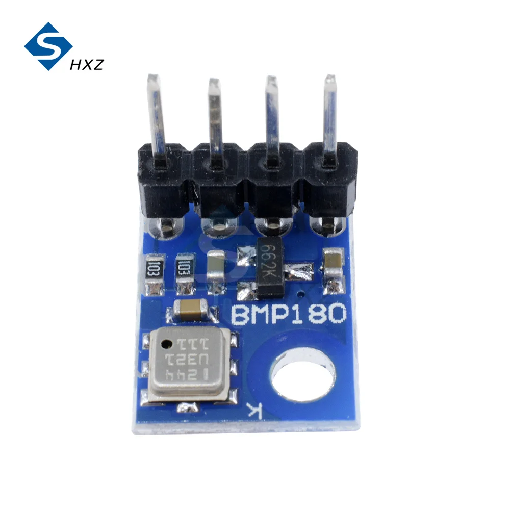 Module baromètre BMP180 connecté à une carte Arduino Uno via fils Dupont, en train de mesurer la pression atmosphérique.
