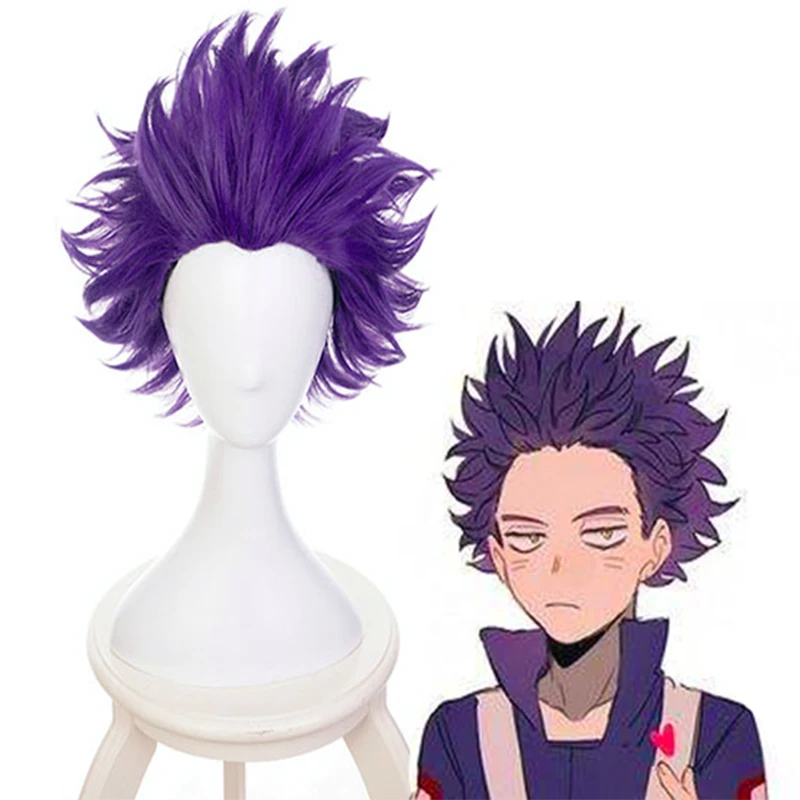 Парик для косплея «Мой герой», Hitoshi Shinsou, карнавальный парик Boku No Hero Academy, термостойкий синтетический парик для Хэллоуина