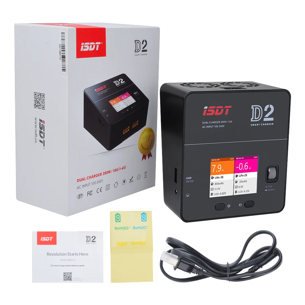 じパラメー ISDT リポバッテリー充電器 D2 MK2 AC 200W DC 400W