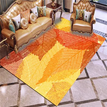 

Golden Autumn Modern Carpet Fall Leaves Print Art Decor Bedroom Area Rugs 3D Print Floor Mat for Parlor Entrance Doormats Custom