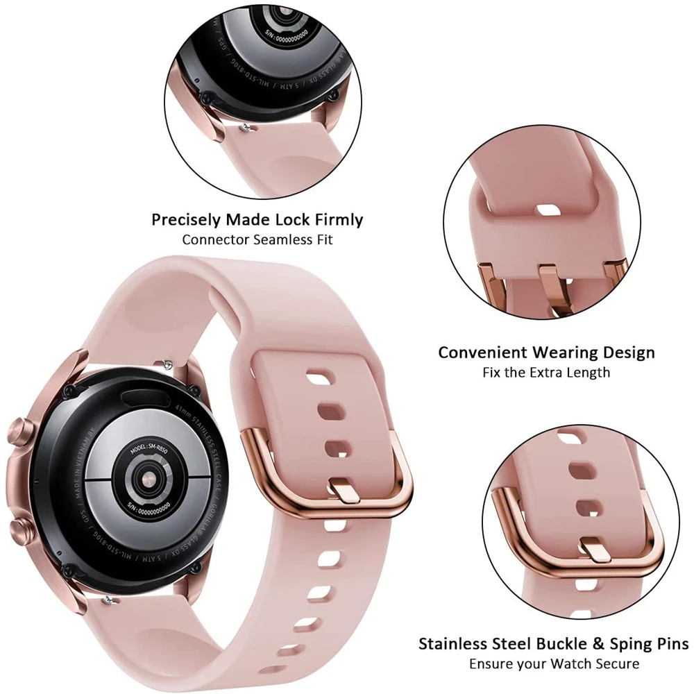 Compatible other 22mm Correa de silicona compatible adecuada Compatible con  Samsung Galaxy Watch 3 4 5 Gear S3 Huawei Watch Gt2/3 Pro Smart Watch Correa  de muñeca de repuesto Comp