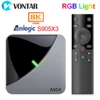 Decodificador A95X F3 Air 8K, dispositivo de TV inteligente de luz RGB, Amlogic S905X3, Android 2022, 4GB, 64GB, servidor multimedia Plex, compatible con BT, Youtube, 9,0 ► Foto 1/6