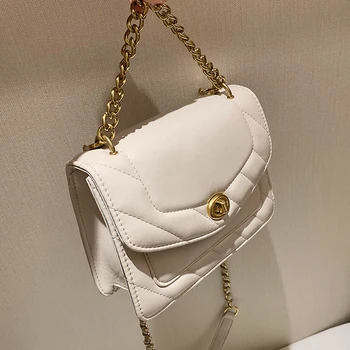 

Lattice Square Crossbody bag 2020 Fashion New High-quality PU Leather Women's Designer Handbag Chain Shoulder Messenger Bag