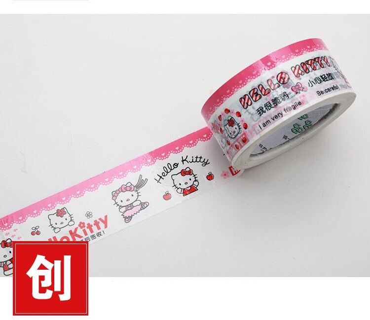 1 шт. HelloKitty my melody мультфильм Kawaii упаковочная лента большой рулон 100 метров белая Нижняя Милая мультяшная анимационная лента ОПП