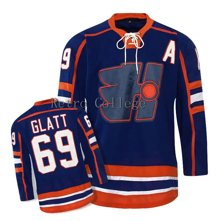 

Glatt Doug Movie "The Thug" #69 Glatt Halifax Highlanders Hockey Jersey Embroidery Stitched Customize any number and name