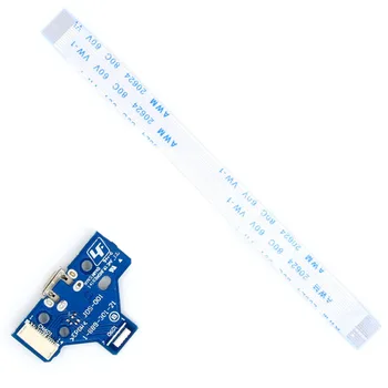 

For PS4 Dualshock 4 Controller 1PC Charging Socket Switch Board Micro-B USB Charge Row Port W/ 12/14 Pin Cable Pohiks