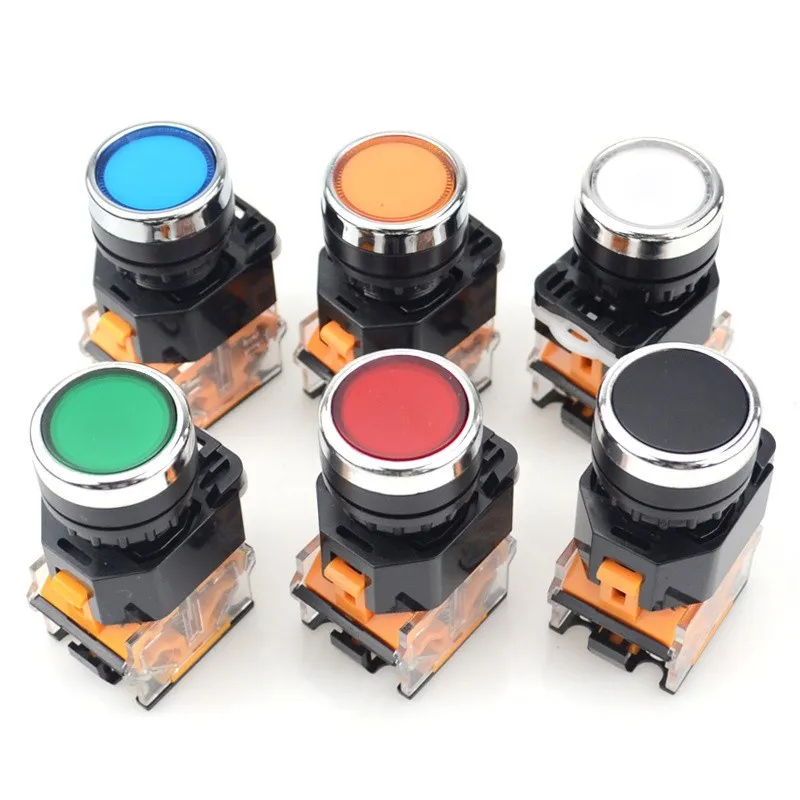 6pcs 22mm momentary latching push button switch 1no 1nc pushbutton