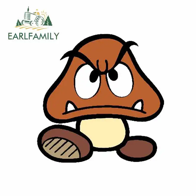 

EARLFAMILY 13cm x 12.8cm for Super Mario Bro's Goomba Car Stickers JDM Vinyl Air Conditioner RV VAN Fine Decal Car Accessories