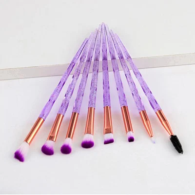 8pcs Purple Dihealth набор кистей для макияжа Алмазная Пудра Тени для век Тональная основа консилер Румяна Косметика для губ наборы для макияжа кисточка с кристаллами для лица - Handle Color: 8pcs Purple
