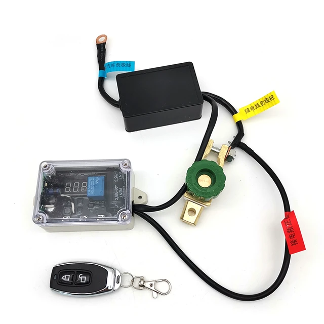Remote Battery Disconnect Switch 12V with LED Digital Voltmeter