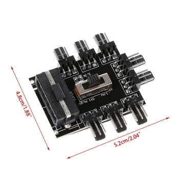 

PC IDE Molex 1 To 8 Way Splitter Cooling Fan Hub 3-Pin 12V Power Socket PCB Adapter