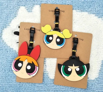 

COSANER Power Super Girl Anime Luggage Tag PVC Pendants Portable Travel Label Suitcase Address Baggage Holder tags Gifts