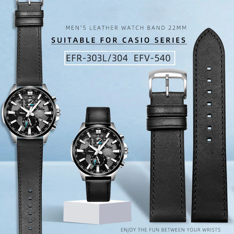 

Ремешок из натуральной кожи для Casio 5468EFR-303L/303D/304
