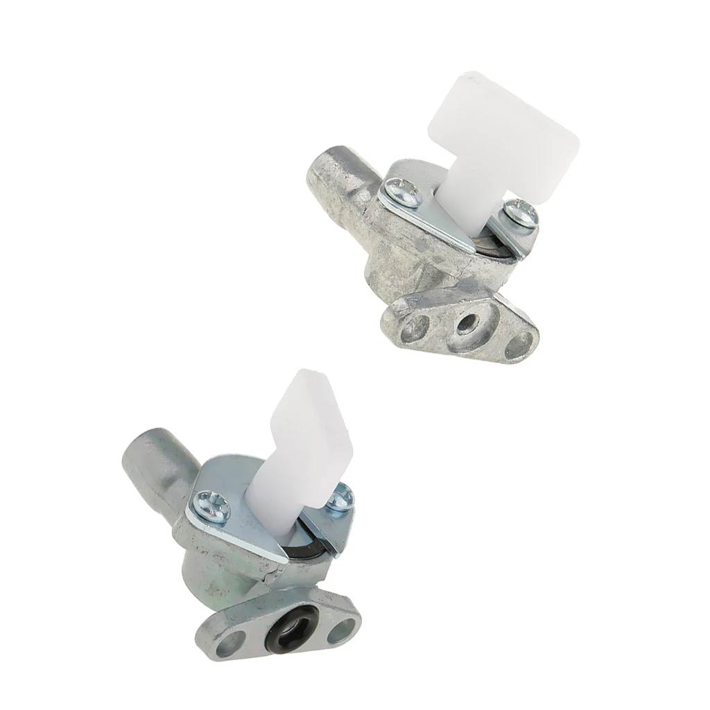 2pcs ON/Off Fuel Shut-off Valve Switch Fuel Pump Petcock For 47cc 49cc 2 Stroke Motorcycle ATVs Quad  Dirt Bikes (Black+Silver)