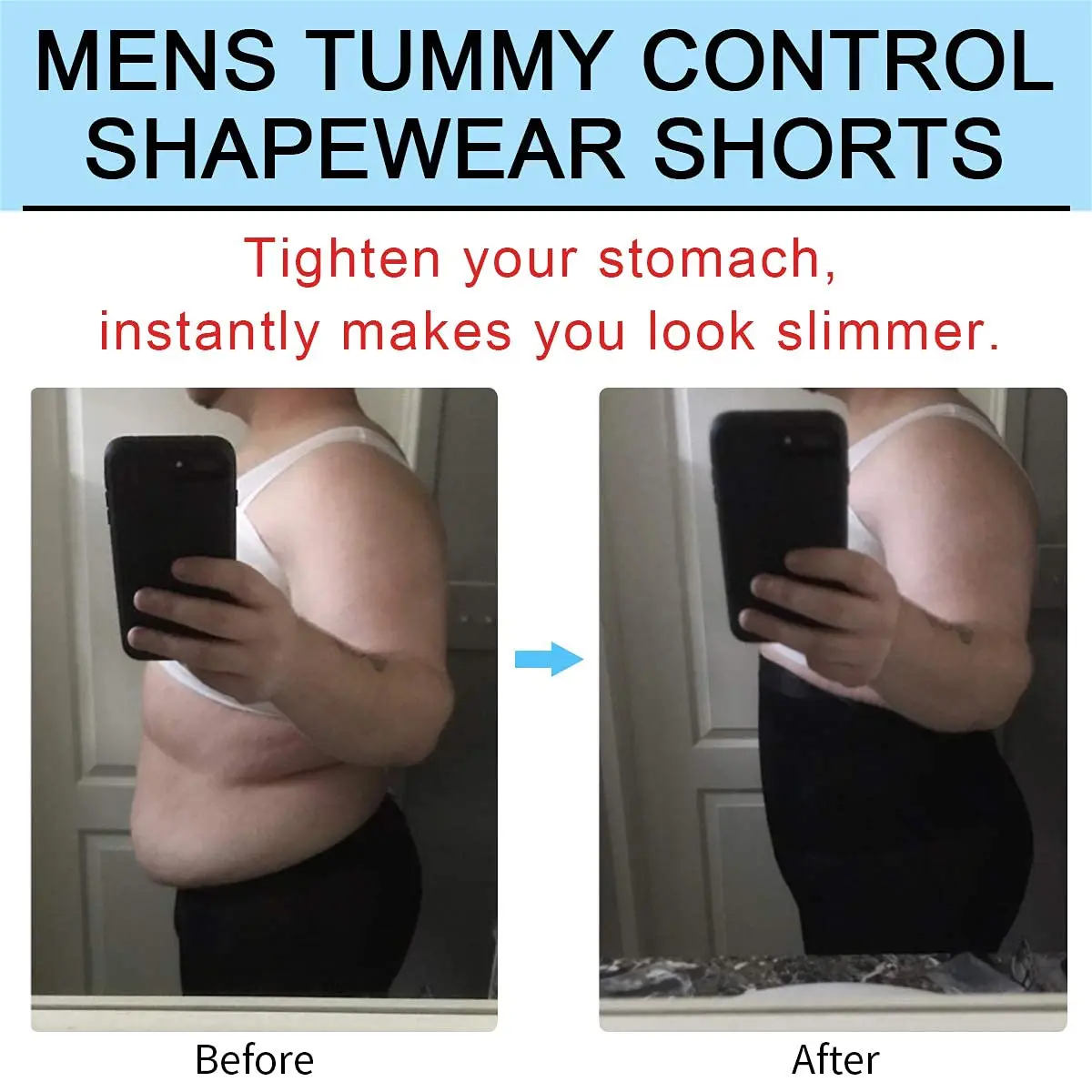 Men's Fitness Tummy Control Shorts High Waist Slimming Compression Underwear Body Shaper Seamless Belly Girdle Boxer Briefs Gym