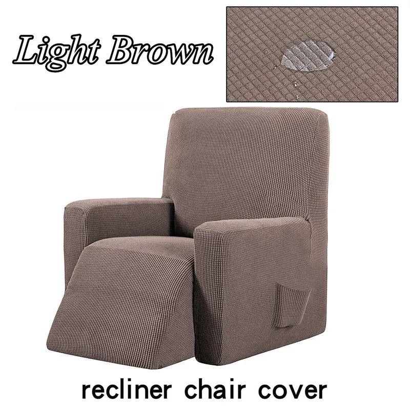 Light Brown Откидной диван стрейч чехол все включено кресло протектор Мебель протектор Водонепроницаемый одно сиденье чехлы - Цвет: Light Brown