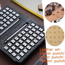 37 letras e números do metal/conjunto do perfurador do selo do teste padrão para o ofício de couro que imprime ferramentas 3.5/6.5mm, conjunto de ferramentas de carimbo de couro de diy,