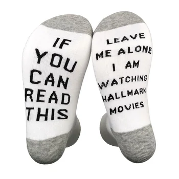 

Christmas Funny Letter Sox f You Can Read This Letter Unisex Elastic Middle Tube Crew Socks