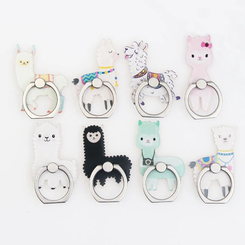Animal Alpaca Mobile Phone Stand Holder Finger Ring Smartphone Cute Alpaca Holder Stand For Xiaomi Huawei All Phone