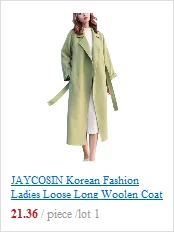 JAYCOSIN women's Elegant woolen coat long winter double-breasted jacket business casual loose solid color coat lapel 2019 new