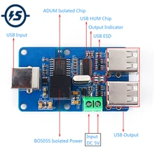 4CH USB Напряжение модуль изолятора 4USB ADUM3160 B0505S 1 Вт светодиодные лампы для 1500 12 Мбит/с 1,5 Мбит/с