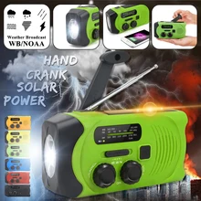 Глобальная погода радио приемник AM WB радиоприемник-фонарь рукоятка солнечная панель перезаряжаемая 2000mAh power Bank