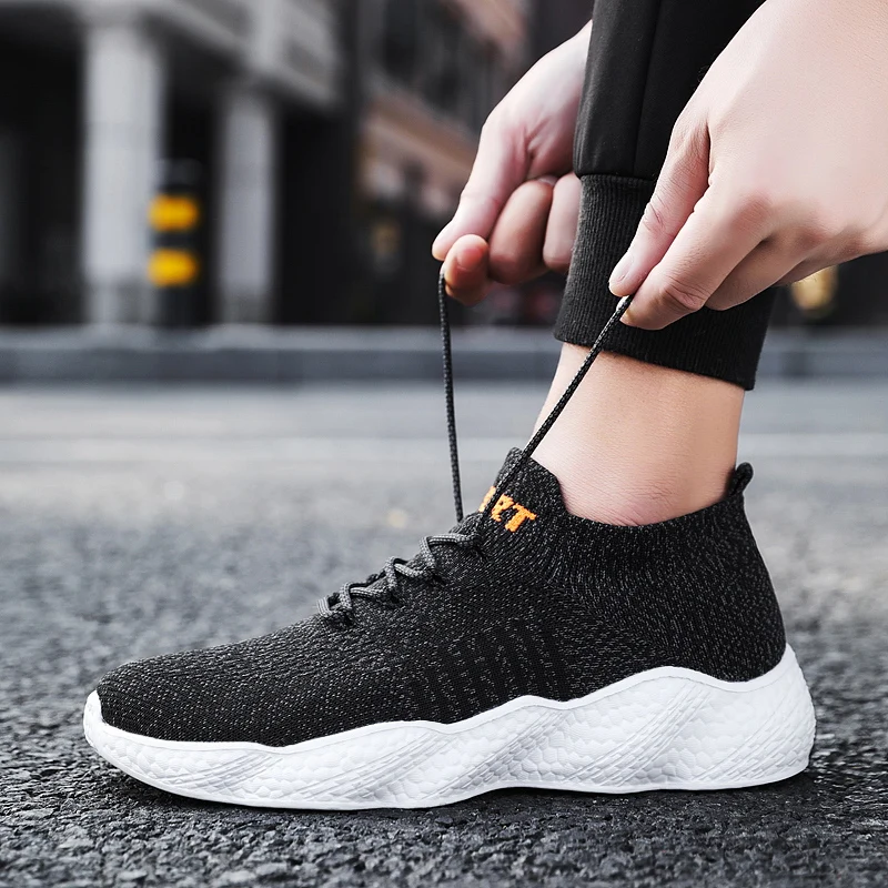 Preise 2020 männer Casual Schuhe Lace up Socke Turnschuhe Leichte Atmungsaktivem Freien Jogging Walking Turnschuhe Tenis
