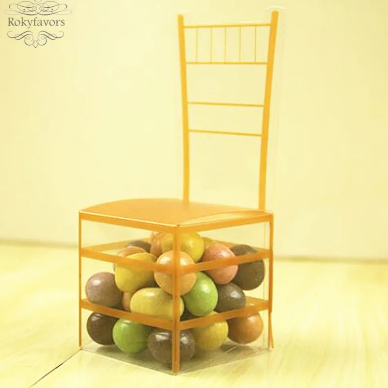 plastic gold chair favor box (3)