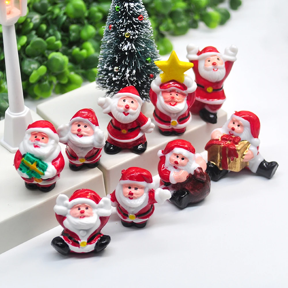 2020 Miniature Christmas Tree Santa Snowman Decoration Gift Miniature Garden Fairy Tale Character Home Table Decoration