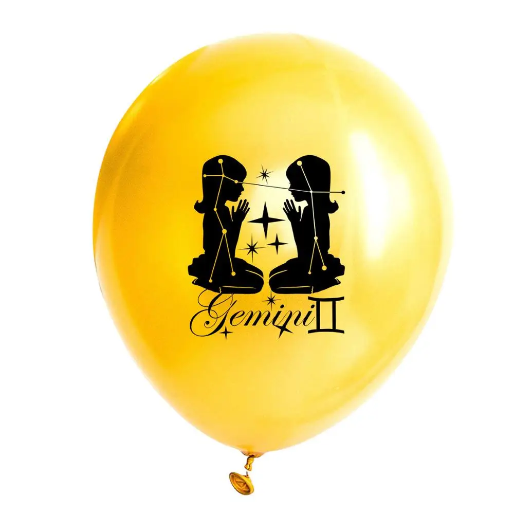 10 шт Созвездие День Рождения шар Черное золото латексные шары с днем юбилея Декор шары - Цвет: Gemini gold