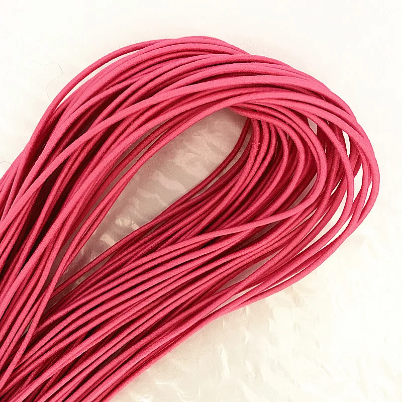 2mm Deep pink high elasticity round elastic bandage round elastic rope