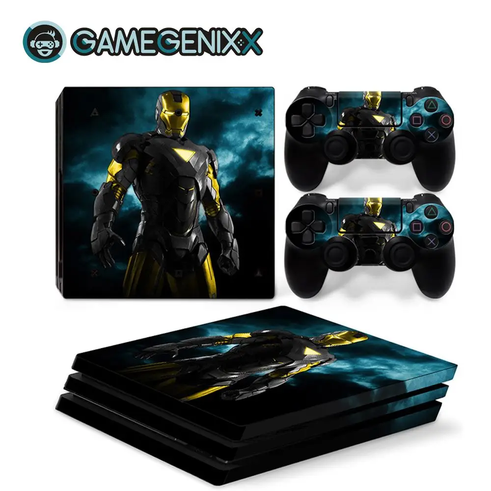 GAMEGENIXX Кожа Наклейка виниловая обложка для PS4 Pro консоли и 2 контроллеров-Железный человек