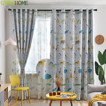 

Cartoon Zebra Animal Printed Blackout Curtains For Children Room Cortina Sheer Curtain For Kids Room GYC2417