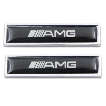 

2pcs For Mercedes benz A B R G Class GLK GLA C200 E200 C200L S400 S500 S600 car Metal sticker car body decoration Labeling