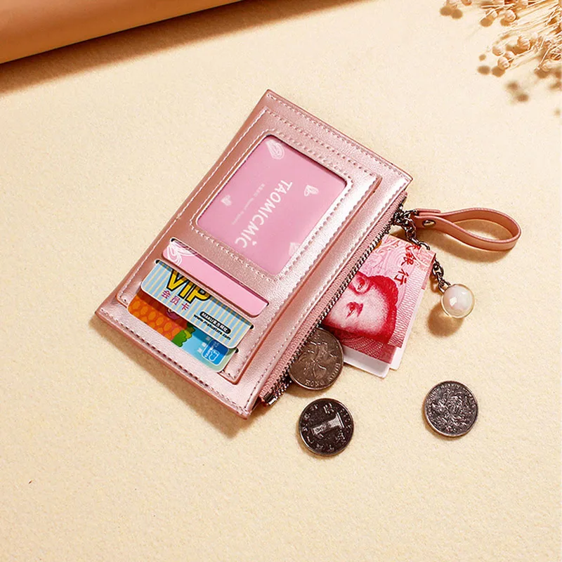 

New Style Women Wallet Tassel for Credit Cards PU Leather Coin Purse Womens Mini Beaded Laser Wallets Fashion Zipper wallet