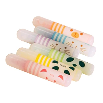 

6pcs Stationery Supply Mini Portable DIY Office School Pastel Colour Highlighter Pen Drawing Kids Outline Plastic Art Marker