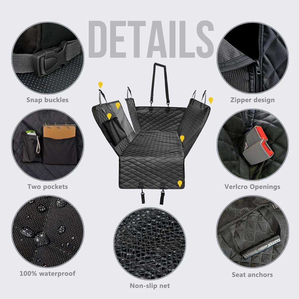 Dog Car Seat Cover For Car Rear Back Seat Waterproof Pet Dog Travel Mat Pet Cat Carrier Hammock Cushion Protector
