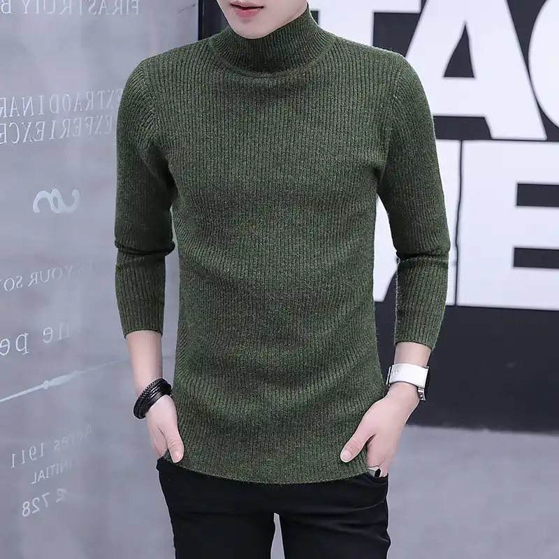green turtleneck for men