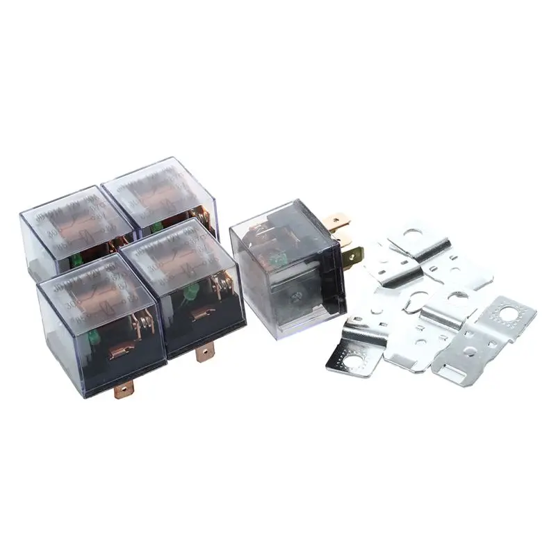 

Promotion! 5Pcs 1NC+1NO SPDT 5P Green Lamp Car Relay DC 12V 80A