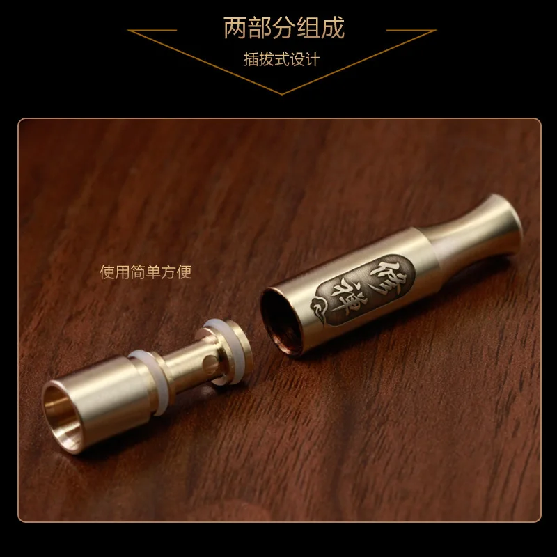 Metal Brass Cigarette Holder Recycle Filter Cleaning Mouthpiece 7.6mm 5.2mm Cigarette